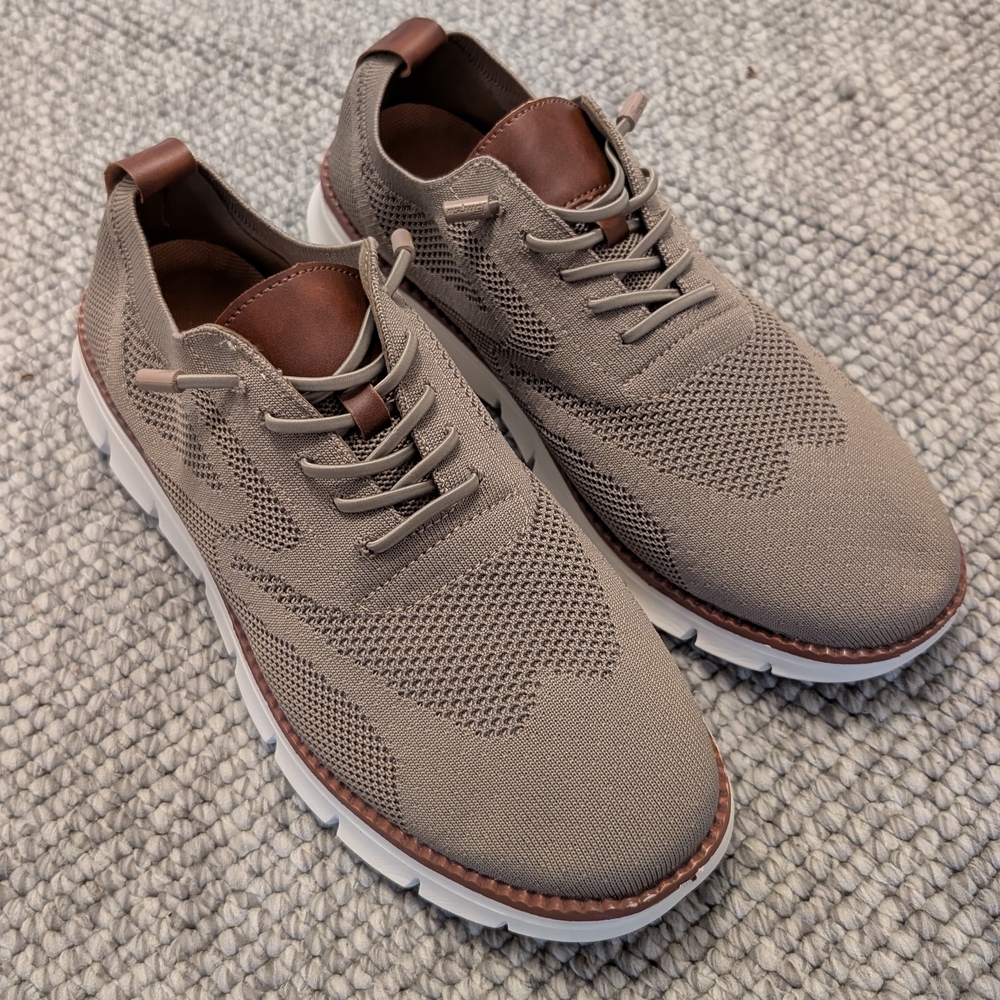 Men's Taupe Knit Oxfords
